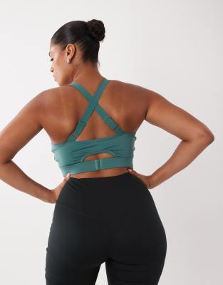4505 Curve Active High Support Sports Bra With Removable Padding And Adjustable Straps In Green