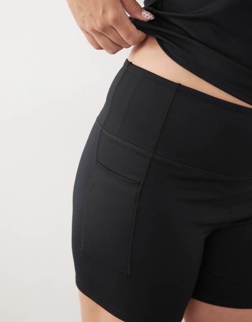 4505 Curve - Active - Pantaloncini leggings a vita alta effetto snellente da 13 cm neri, 3 di 5