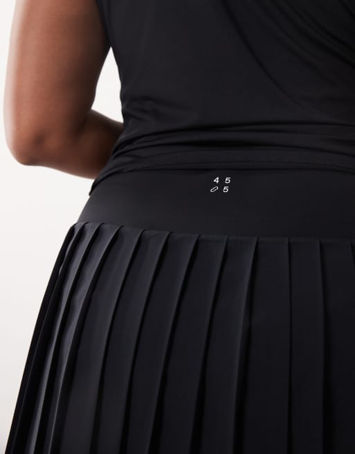 4505 Curve active pleated tennis skirt with inner shorts in black, 4 of 5