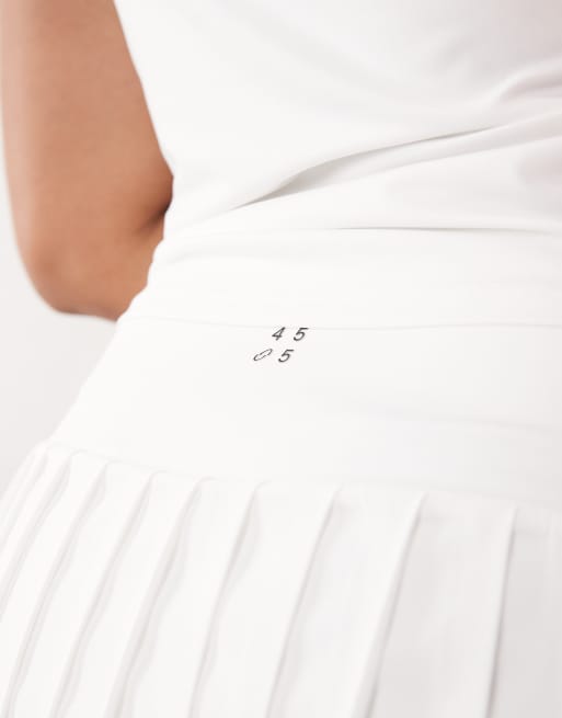 4505 Curve active pleated tennis skirt with inner shorts in white, 4 of 5