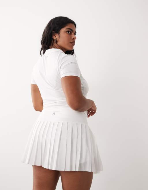 4505 Curve active pleated tennis skirt with inner shorts in white, 5 of 5