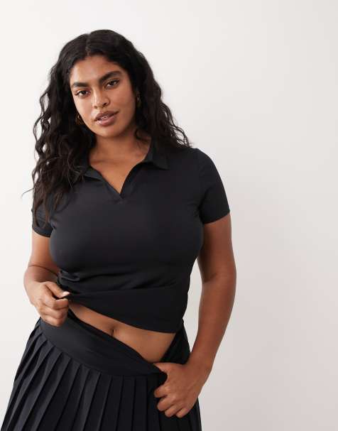 4505 Curve - Active - Sort kortærmet tennis-polotop - view 1