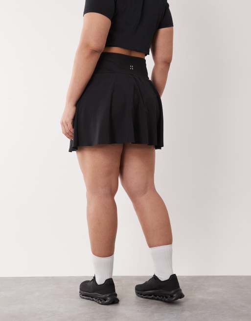4505 Curve active tennis flippy skirt with inner short in black, 3 of 5