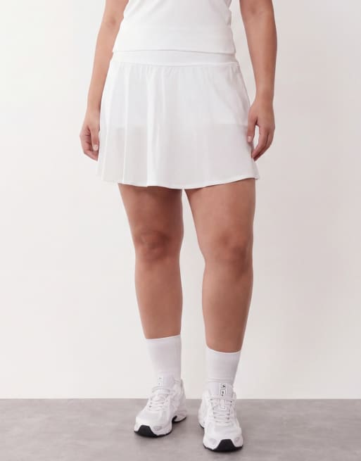 4505 Curve active tennis flippy skirt with inner short in white, 2 of 5