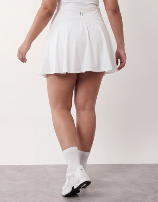 4505 Curve active tennis flippy skirt with inner short in white, 4 of 5
