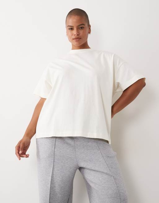 4505 Curve - camiseta extragrande de algodón grueso con estampado trasero de estudio en blanco vintage, 3 de 4