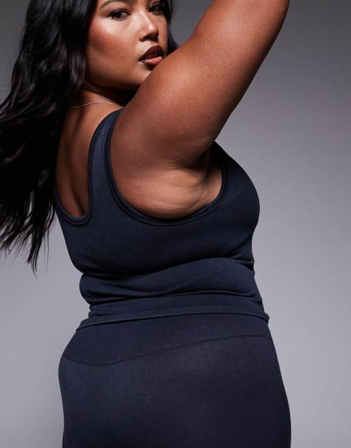 4505 Curve - Débardeur sans coutures à col V avec brassière intégrée - Noir délavé , 3 de 4