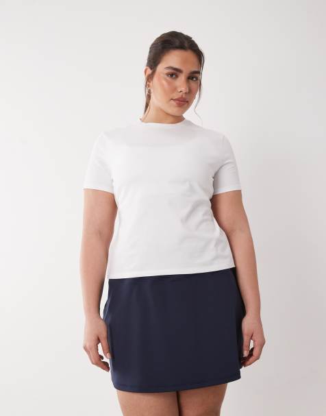 4505 Curve - Everyday - Aansluitend T-shirt van sneldrogend katoen in wit - view 1