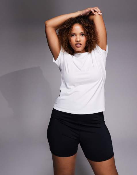 4505 Curve - Everyday - Aansluitend T-shirt van sneldrogend katoen in wit - view 1