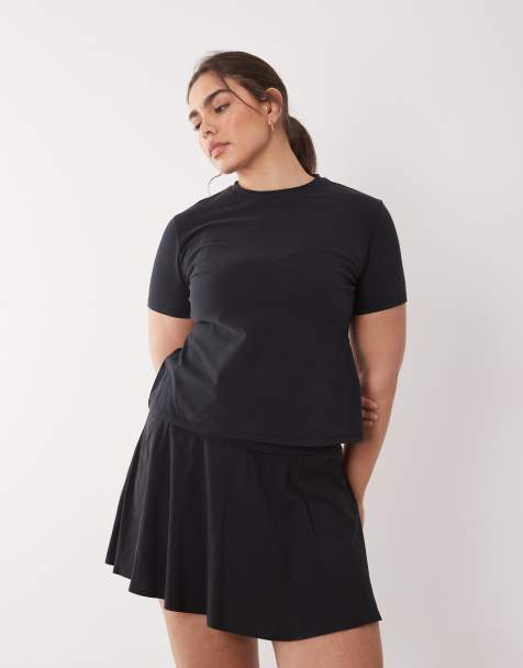 4505 Curve - Everyday - Aansluitend T-shirt van sneldrogend katoen in zwart - view 1