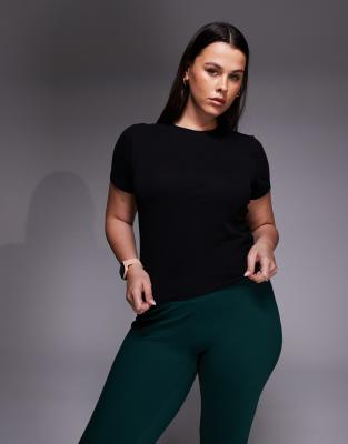 4505 Curve Fitted Cotton Blend Everyday T-shirt With Quick Dry Finish In Black