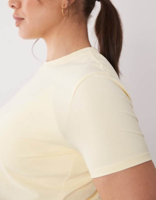 4505 Curve fitted cotton everyday t-shirt with quick dry finish in lemon , 2 of 4