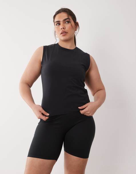 4505 Curve fitted cotton everyday tank with quick dry finish in black - view 1