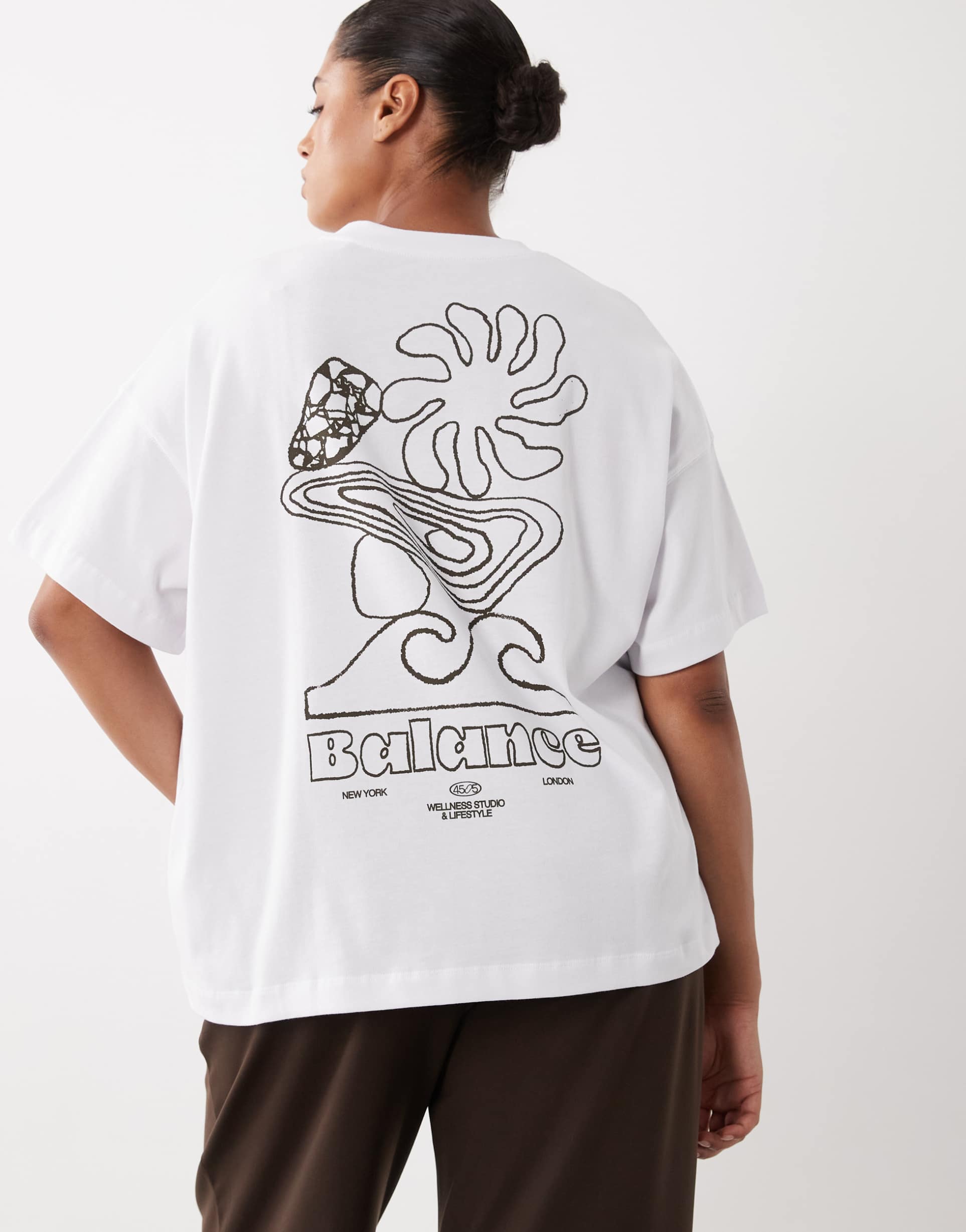 4505 curve heavyweight cotton oversized t-shirt with studio back print in vintage white