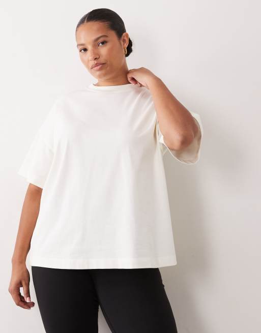 4505 Curve heavyweight cotton oversized t-shirt with sun back print in vintage white, 2 of 4