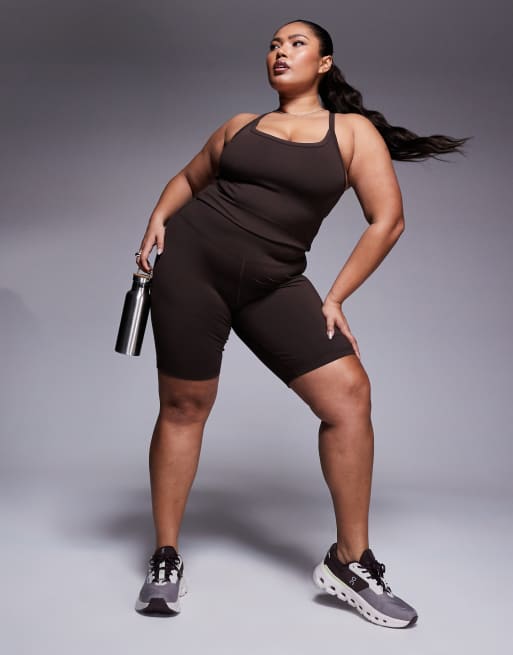 4505 Curve Icon 20cm soft touch quick dry legging shorts in chocolate 