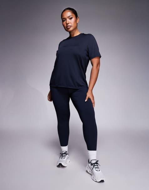 4505 Curve Icon active booty sculpt high waist gym leggings with inner pocket in navy - view 1