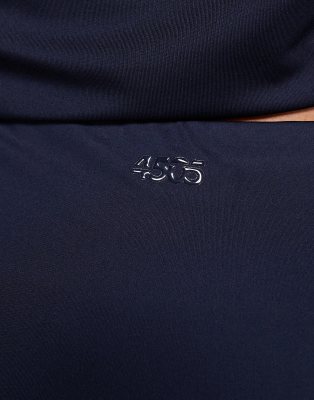 4505 Curve Icon Active Booty Sculpt High Waist Gym Leggings With Inner Pocket In Blue