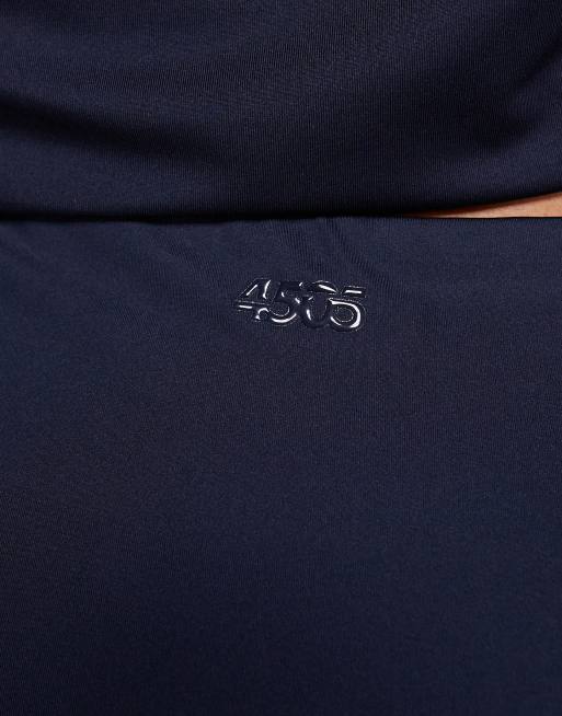 4505 Curve Icon active booty sculpt high waist gym leggings with inner pocket in navy, 2 of 5