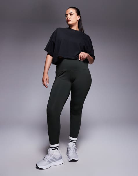 4505 Curve Icon active bum sculpt high waist gym legging with inner pocket in khaki - view 1
