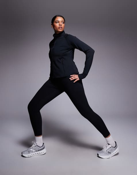 4505 Curve Icon active bum sculpt high waist gym leggings with inner pocket in black - view 1