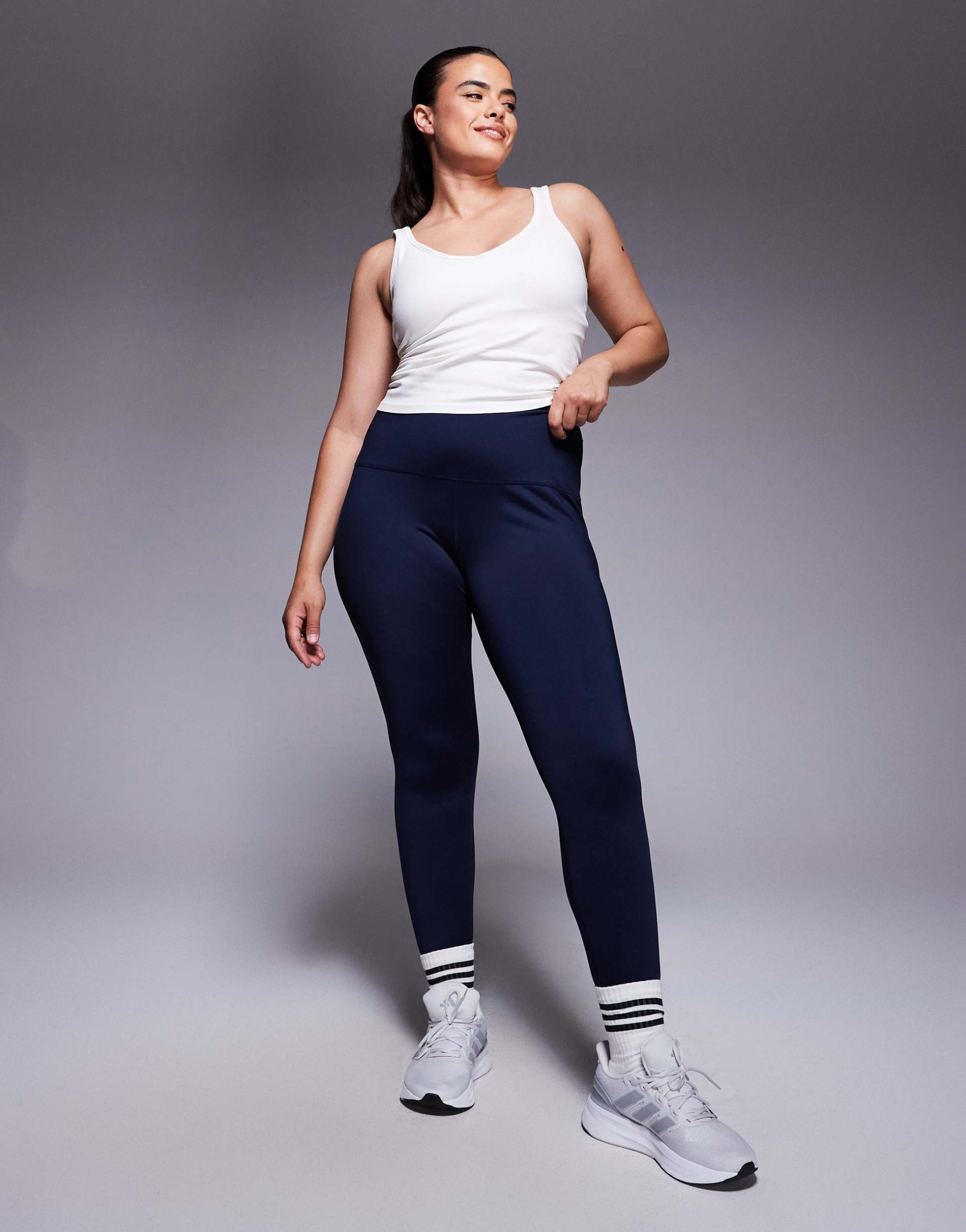 4505 curve icon active bum sculpt high waist gym leggings with inner pocket in deep navy