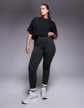 [ASOS] 4505 Curve Icon active bum sculpt high waist gym leggings with inner pocket in khaki-Green 20 Khaki