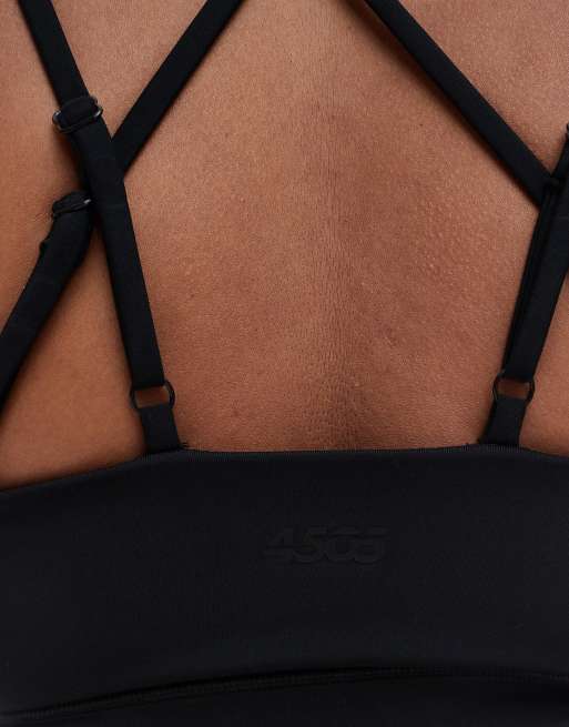 4505 Curve Icon active high support sports bra with removable padding and adjustable straps in black, 2 of 4