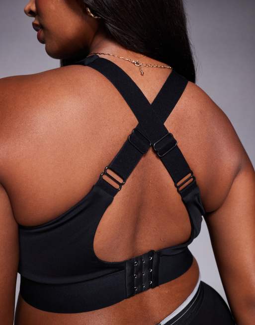 4505 Curve Icon active high support sports bra with removable padding and adjustable straps in black, 2 of 4
