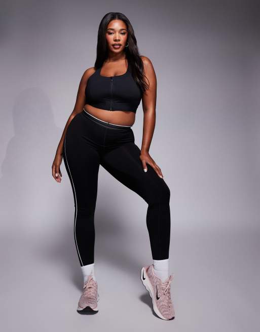 4505 Curve Icon active high support sports bra with removable padding and adjustable straps in black, 3 of 4