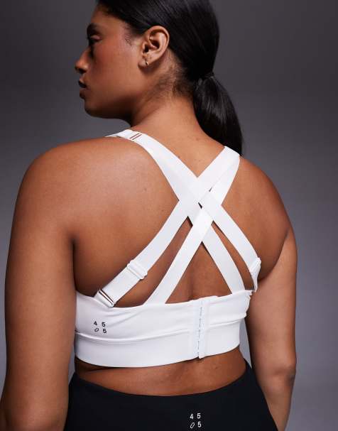 4505 Curve Icon active high support sports bra with removable padding and adjustable straps in white - view 1