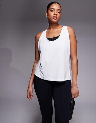 4505 Curve Icon Lightweight Throw On Quick Dry Performance Tank Top In White