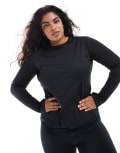 [ASOS] 4505 Curve Icon active quick dry long sleeve running top in black 24 Black
