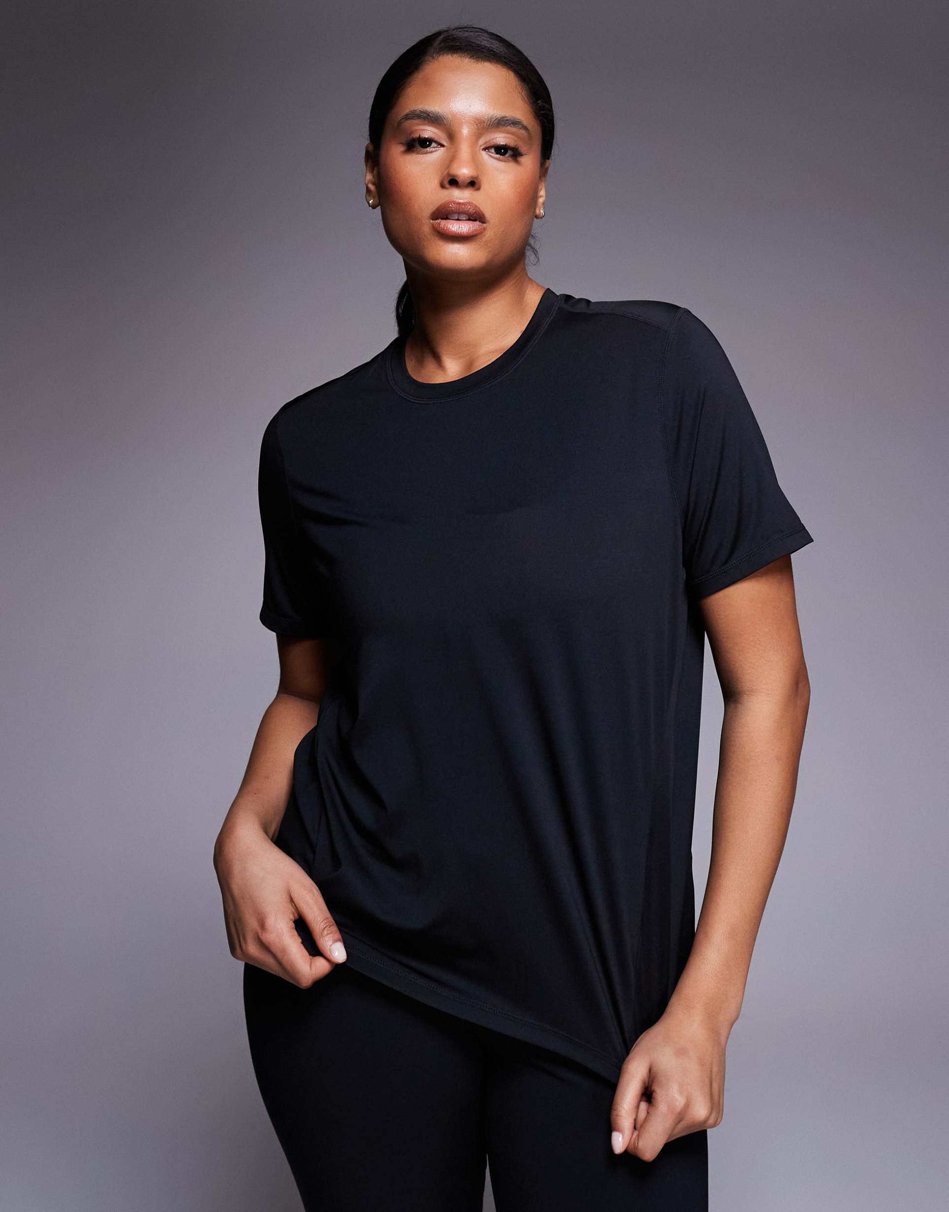 4505 curve icon active quick dry performance t-shirt in black