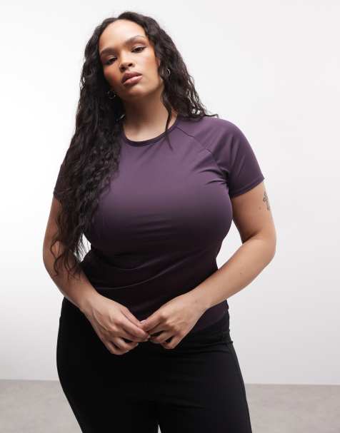 4505 Curve Icon active quick dry slim fit t-shirt in blackberry - view 1