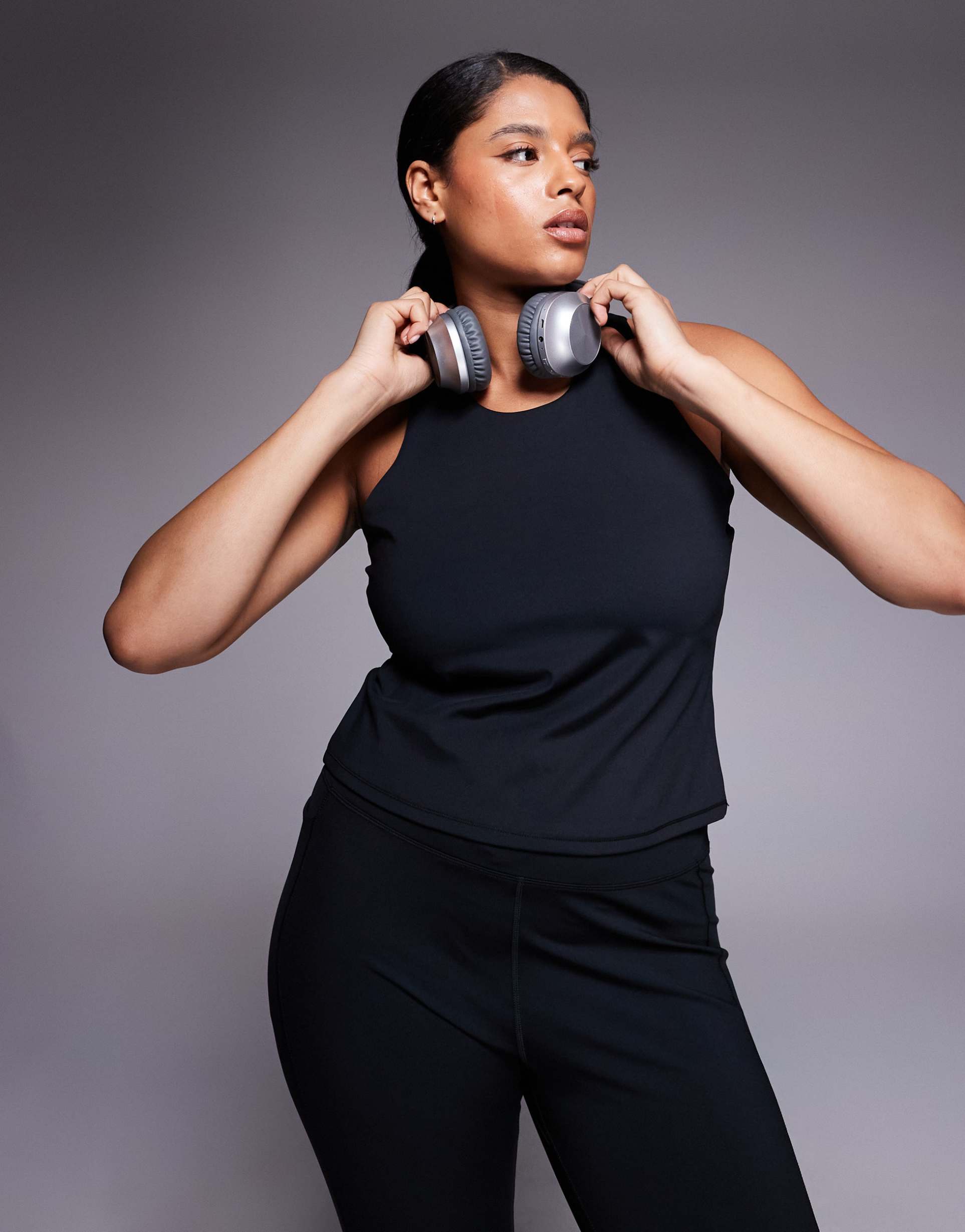 4505 curve icon active racer back tank top with inner bra and removable padding in black