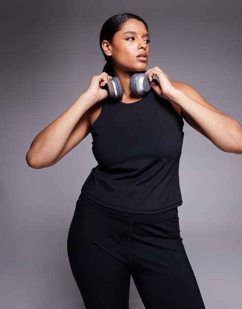 4505 Curve Icon active racer back vest with inner bra and removable padding in black - view 1