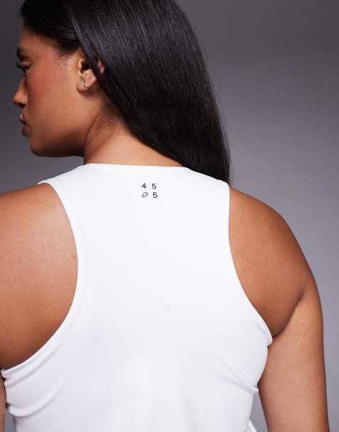 4505 Curve Icon active racer back vest with inner bra and removable padding in white - view 1