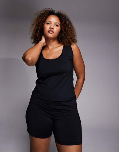 4505 Curve Icon active slightly cropped singlet in black - view 1