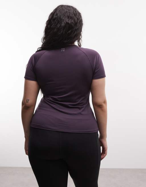 4505 Curve – Icon Active – Slim-Fit-T-Shirt in Brombeere aus schnelltrocknendem Material, 2 von 4