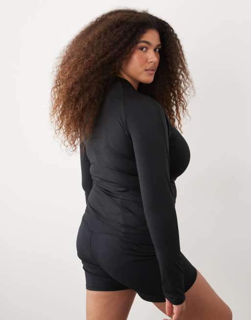 4505 - Curve - Icon - Active - Sneldrogende slim-fit top met lange mouwen in zwart, 4 van 4