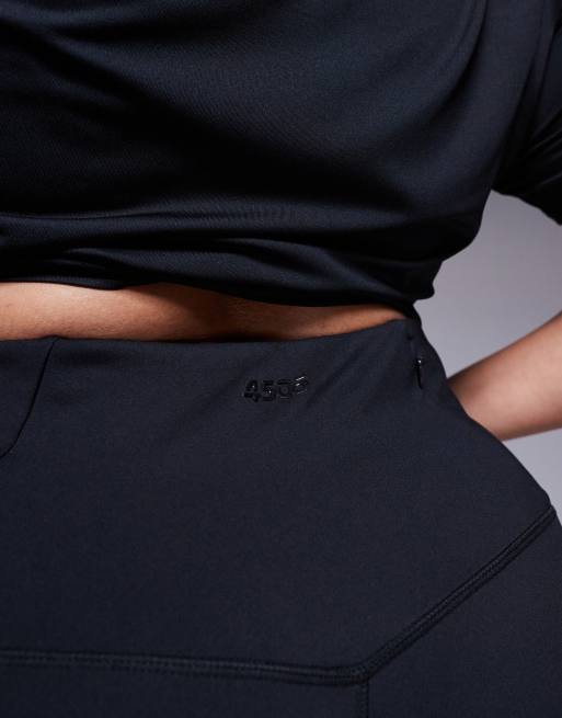 4505 Curve - Icon Active - Sorte 13-cm-leggingsshorts med høj talje og telefonlomme med lynlås, 5 af 5
