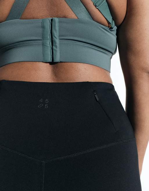 4505 Curve - Icon Active - Sorte 13-cm-leggingsshorts med høj talje og telefonlomme med lynlås, 4 af 5