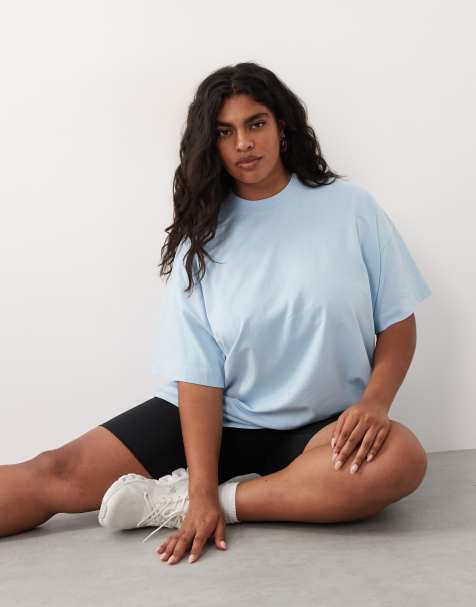 4505 Curve - Icon - Blå forvasket og oversized T-shirt i kraftigt bomuld med hurtigttørrende finish - view 1