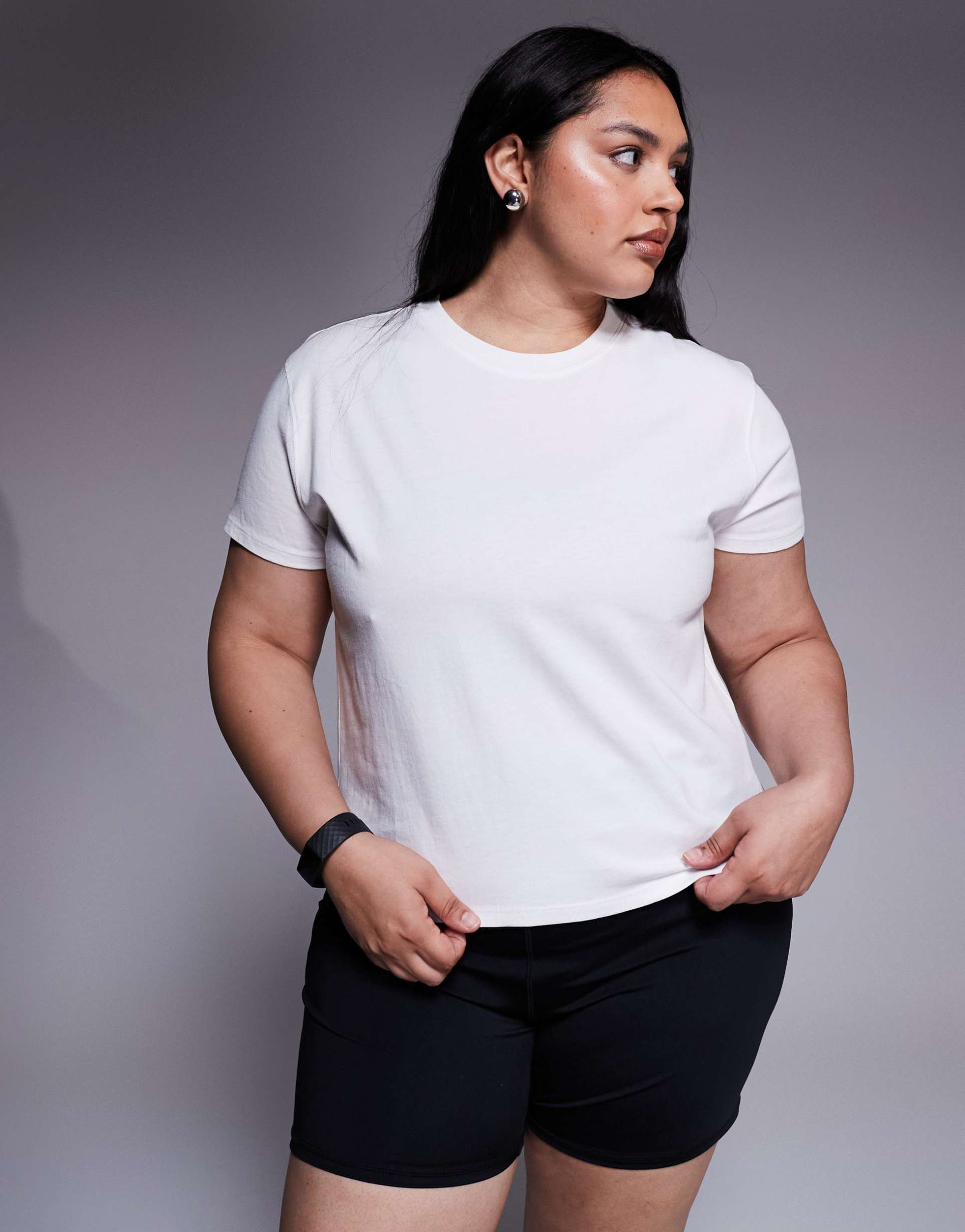 4505 curve icon boxy fit cotton t-shirt with quick dry finish in white