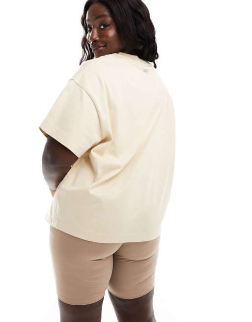 4505 Curve Icon boxy heavyweight oversized t-shirt with quick dry in putty , 3 of 4