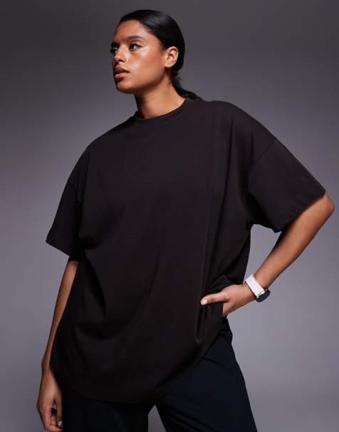 4505 Curve – Icon – Brun, tvättad t-shirt i kraftig bomull och oversize med snabbtorkande finish - view 1