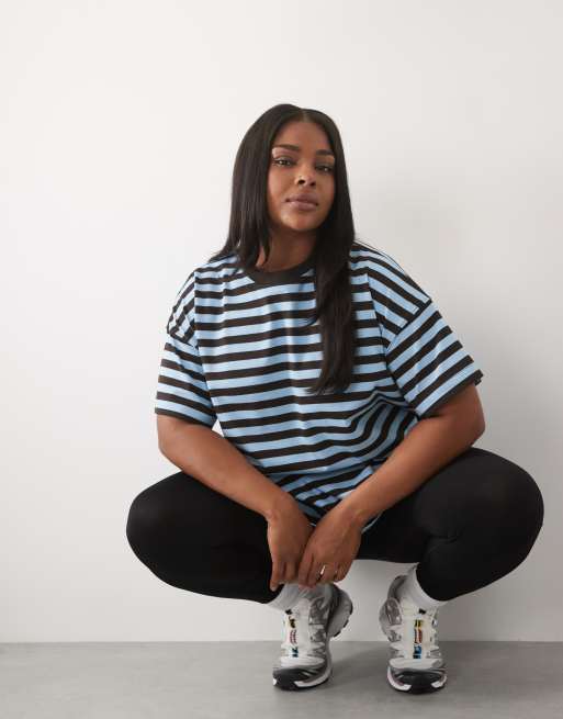 4505 Curve Icon camiseta oversize de algodón grueso con acabado de secado rápido a rayas, 4 de 4