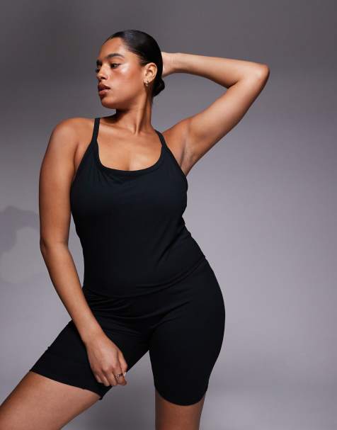 4505 Curve - Icon - Canottiera da yoga morbida al tatto nera con reggiseno interno e spalline regolabili - view 1