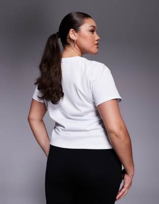 4505 Curve Icon Cotton Boxy T-shirt With Quick Dry Finish In White